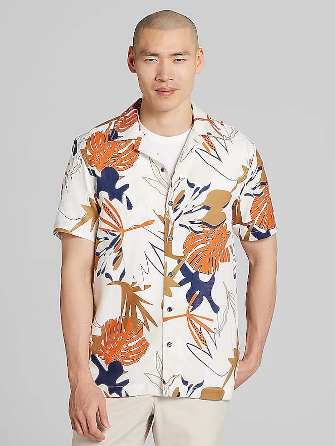 Joseph Abboud Modern Fit Floral Camp Shirt