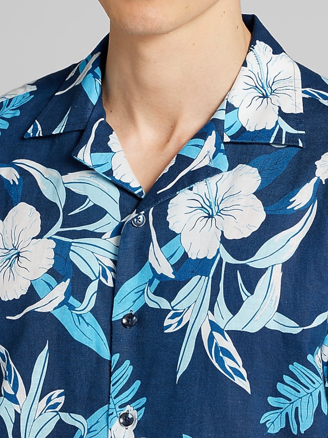 Joseph Abboud Modern Fit Floral Camp Shirt