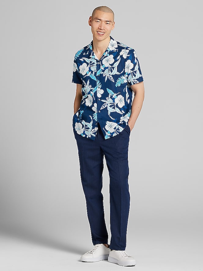 Joseph Abboud Modern Fit Floral Camp Shirt