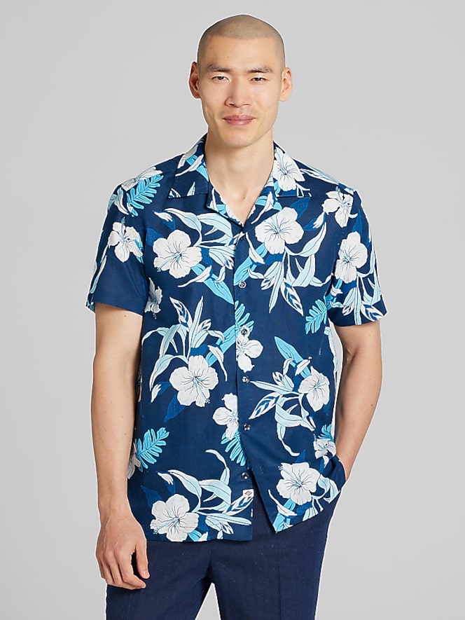 Joseph Abboud Modern Fit Floral Camp Shirt