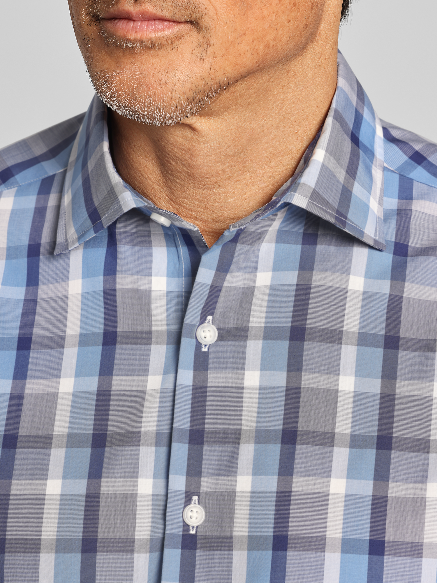 Modern Fit Plaid Button Up Shirt