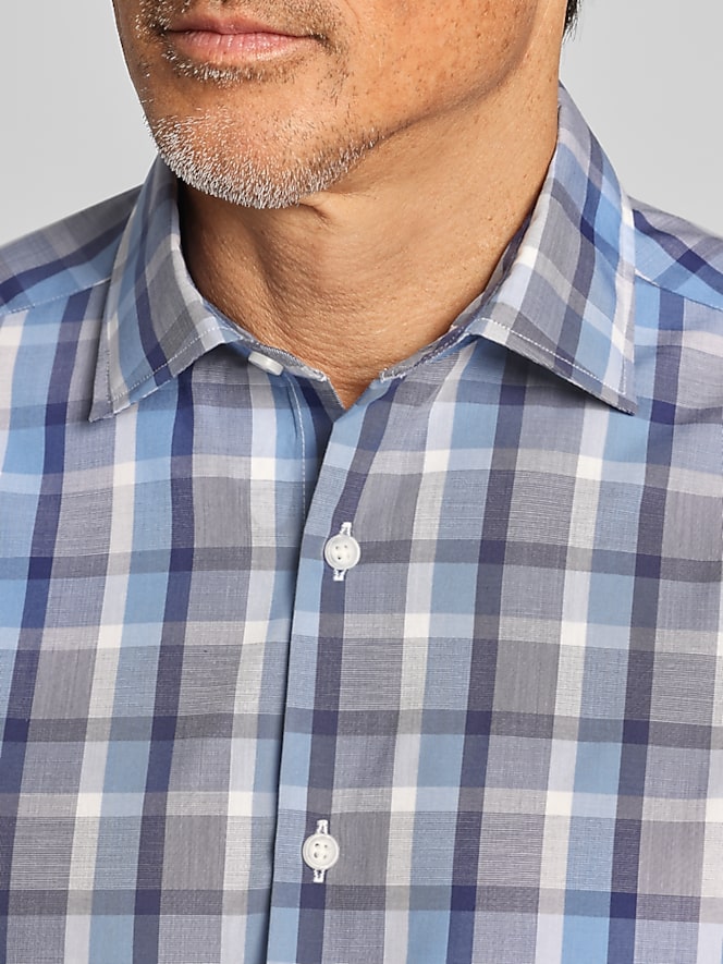 Wilke-Rodriguez Modern Fit Plaid Short Sleeve Button Up Shirt