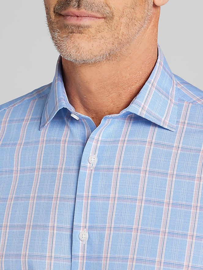 Wilke-Rodriguez Modern Fit Plaid Short Sleeve Button Up Shirt