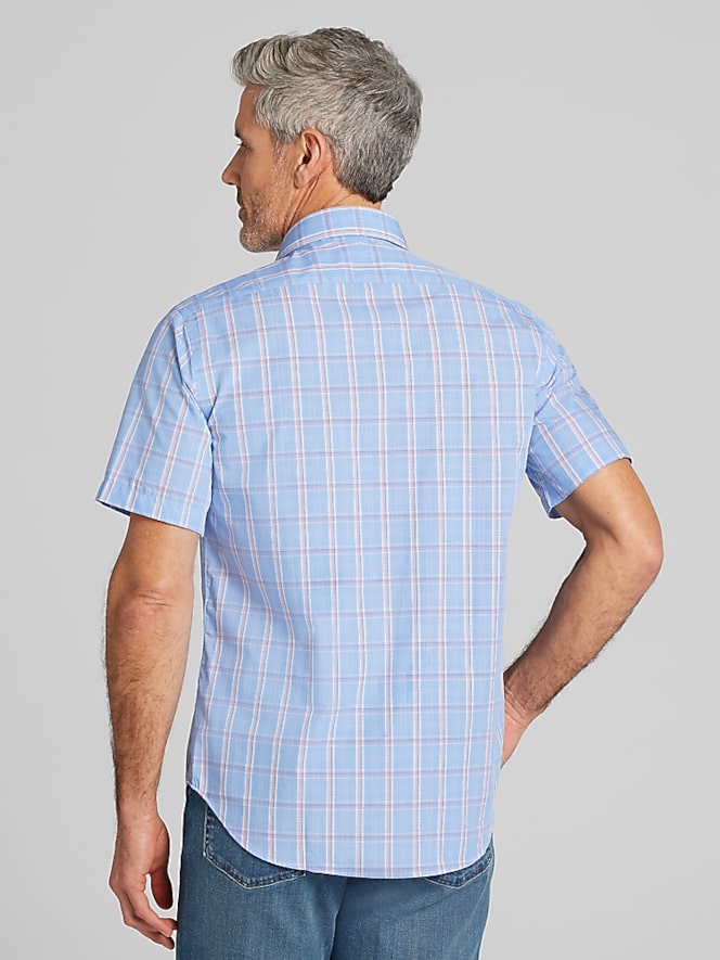 Wilke-Rodriguez Modern Fit Plaid Short Sleeve Button Up Shirt