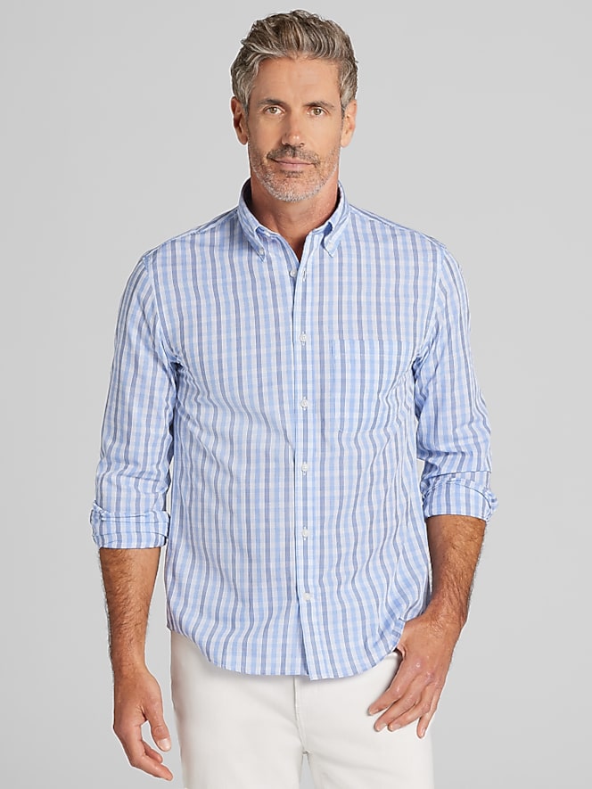 Wilke-Rodriguez Modern Fit Plaid Woven Button-Up Shirt