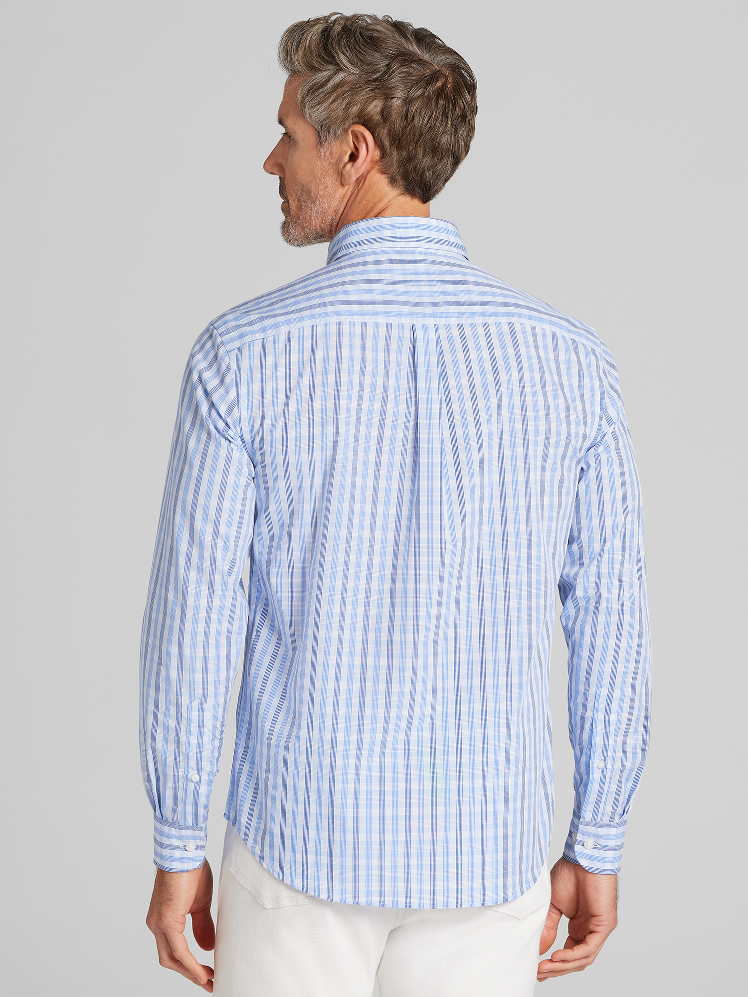 Modern Fit Plaid Woven Button-Up Shirt