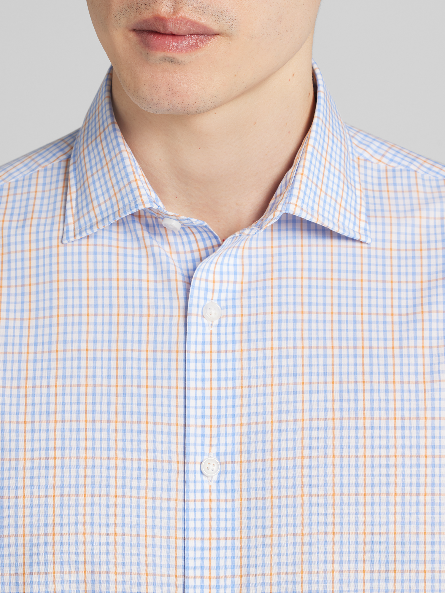 Modern Fit Grid Button Up Shirt
