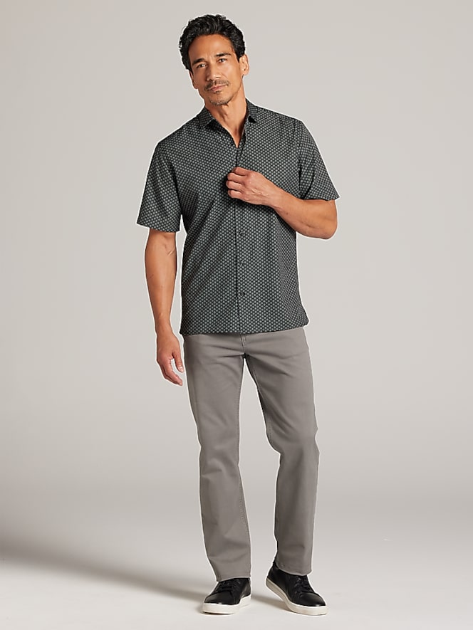 Awearness Kenneth Cole CHILLFLEX Modern Fit 4-Way Stretch Short Sleeve Button Up Shirt