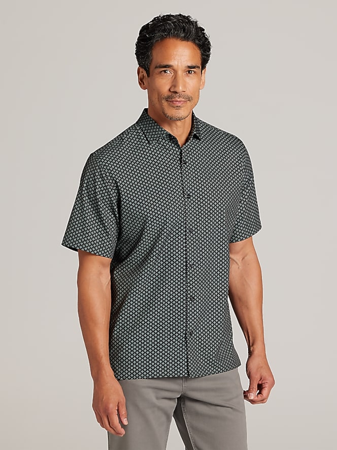 Awearness Kenneth Cole CHILLFLEX Modern Fit 4-Way Stretch Short Sleeve Button Up Shirt