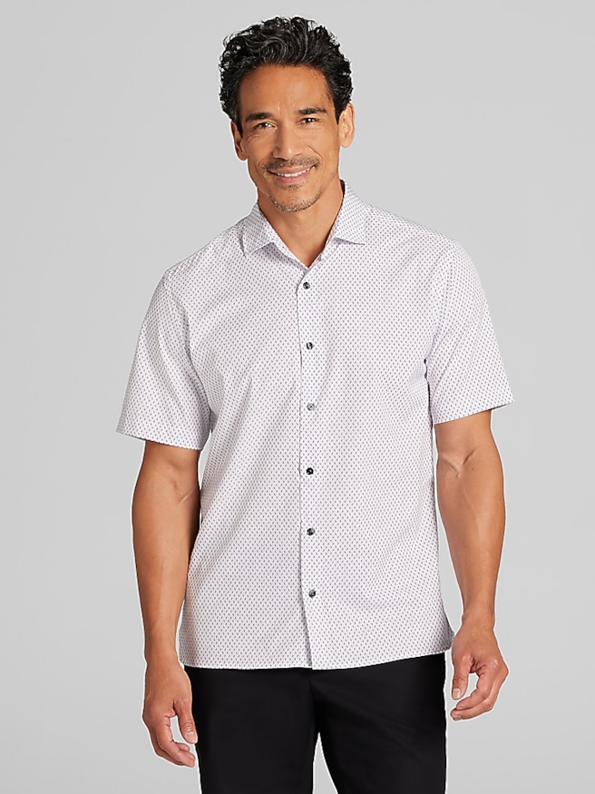 Awearness Kenneth Cole Big & Tall Men's CHILLFLEX Modern Fit 4-Way Stretch Short Sleeve Button Up Shirt