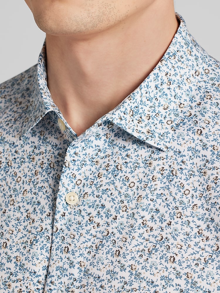 dress casual shirts for men Barry.Wang Paisley Splicing Shirt Black Long Sleeve Dress Shirt Men –  Barry. Wang main image 0