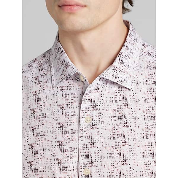 Awearness Kenneth Cole Big & Tall Men's CHILLFLEX 4-Way Stretch Button Up Shirt Black/Red - Size: 2XLT