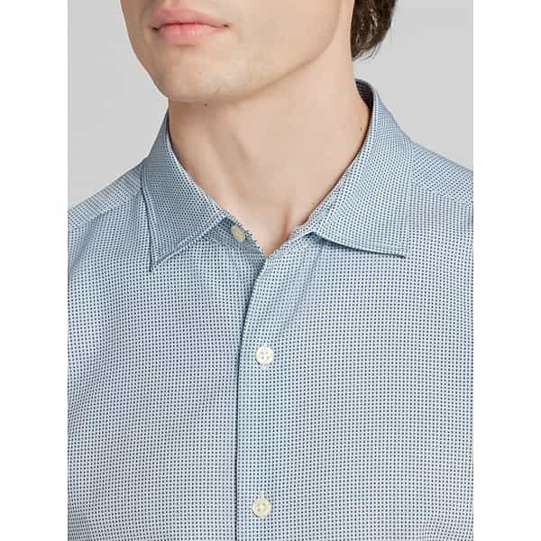 Awearness Kenneth Cole Big & Tall Men's CHILLFLEX 4-Way Stretch Button Up Shirt Teal - Size: LT