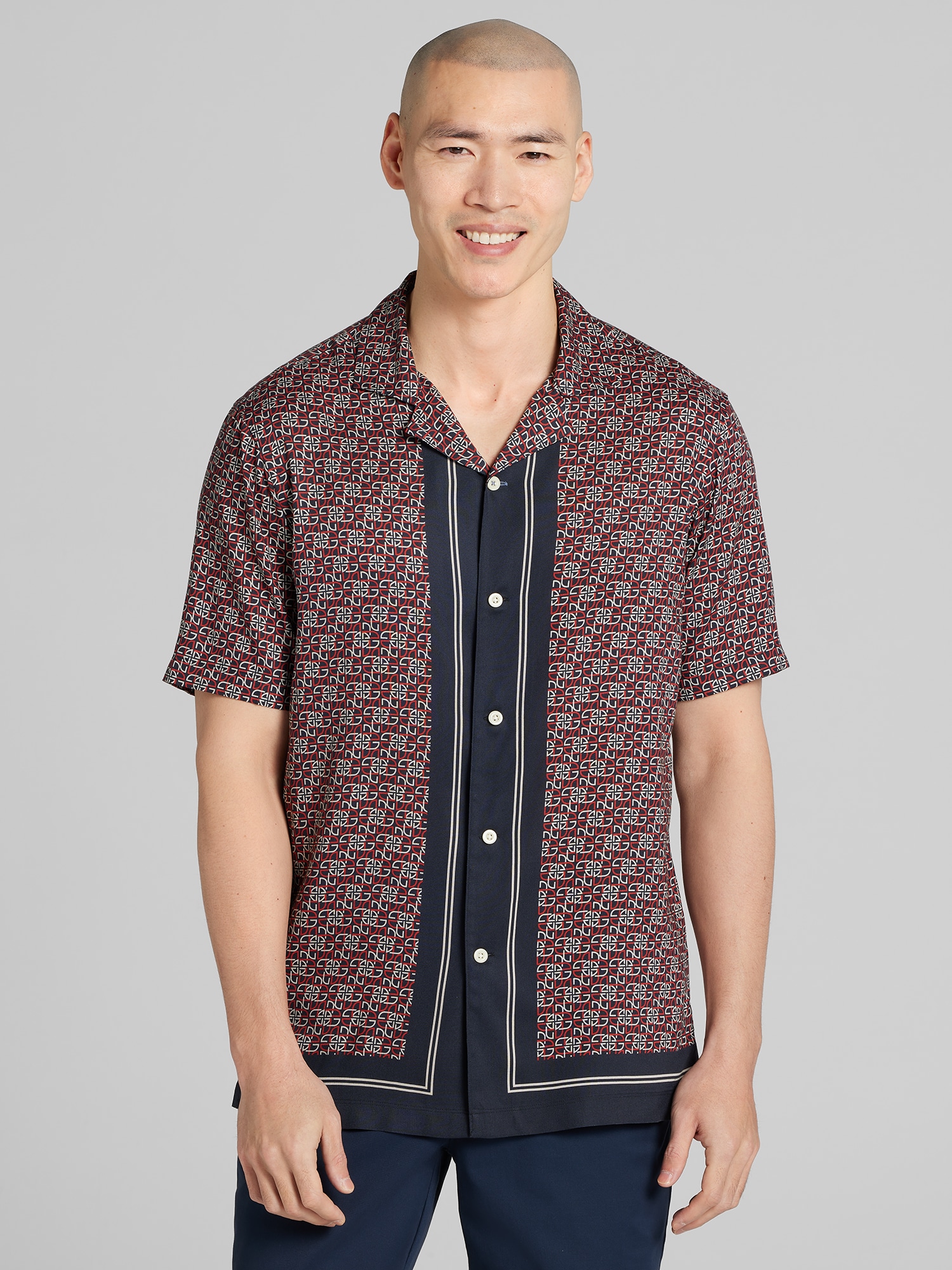 Modern Fit Short Sleeve Camp Shirt