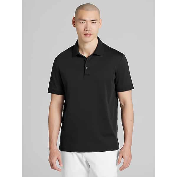 Joseph Abboud Men's Modern Fit Ultra-Soft Stretch Cotton Polo Black - Size: Small