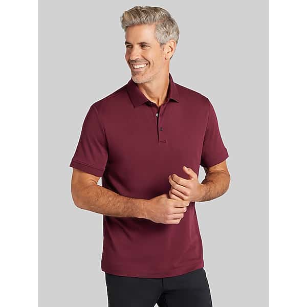 Joseph Abboud Big & Tall Men's Modern Fit Stretch Cotton Modal Polo Purple Wine - Size: 3XLT