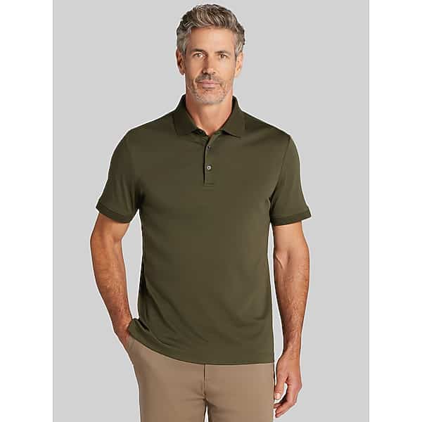 Joseph Abboud Men's Modern Fit Ultra-Soft Stretch Cotton Polo Olive - Size: Small
