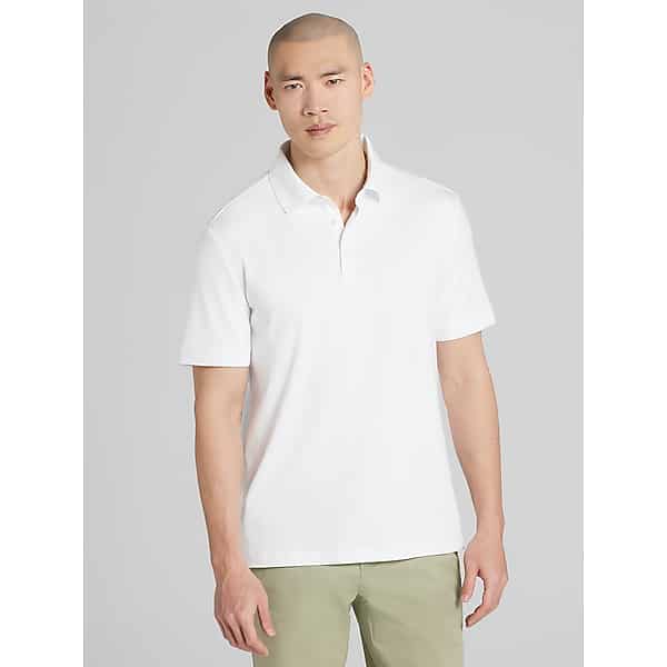 Joseph Abboud Big & Tall Men's Modern Fit Ultra-Soft Stretch Cotton Polo White - Size: 4XLT