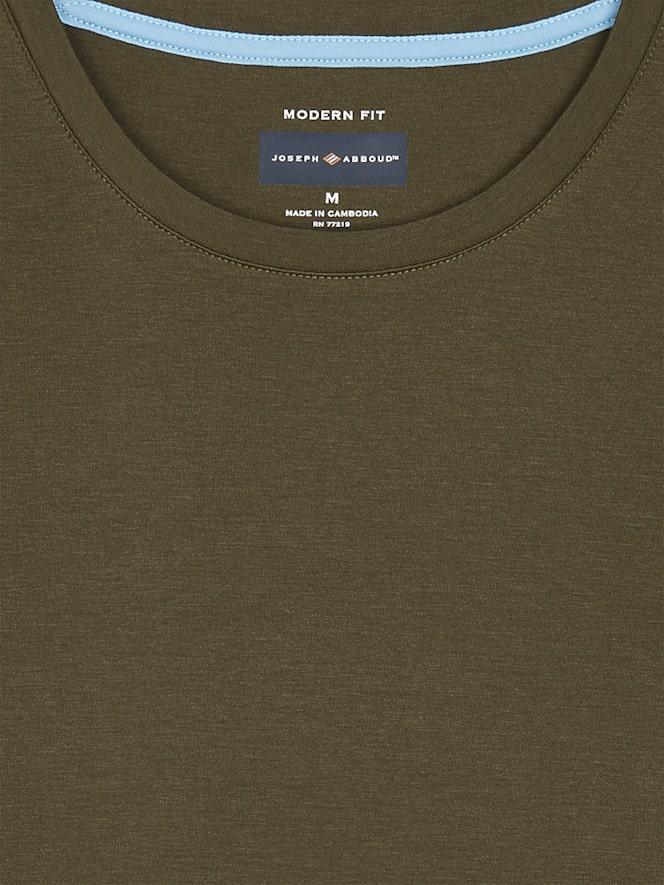 Joseph Abboud Modern Fit Ultra-Soft Cotton Crewneck Tee, Olive - Image 2 of 2