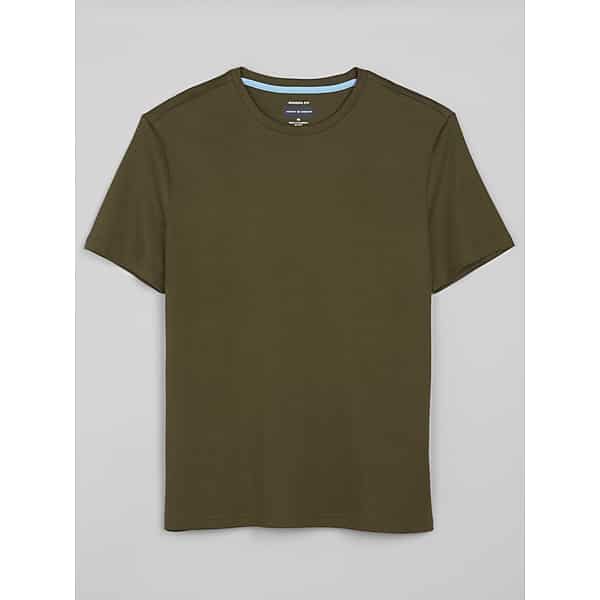 Joseph Abboud Big & Tall Men's Modern Fit Ultra-Soft Cotton Crewneck Tee Olive - Size: 4XLT