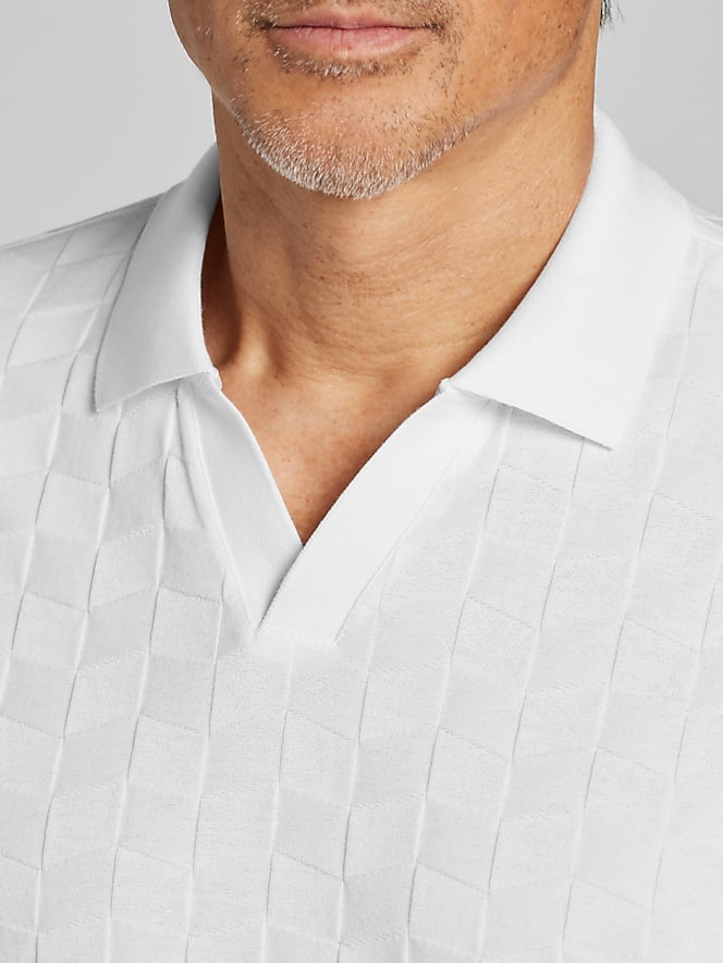 Awearness Kenneth Cole Slim Fit Johnny Collar Jacquard Polo