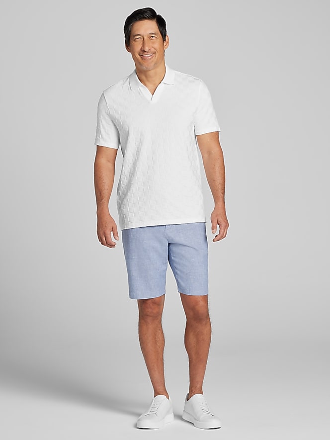 Awearness Kenneth Cole Slim Fit Johnny Collar Jacquard Polo