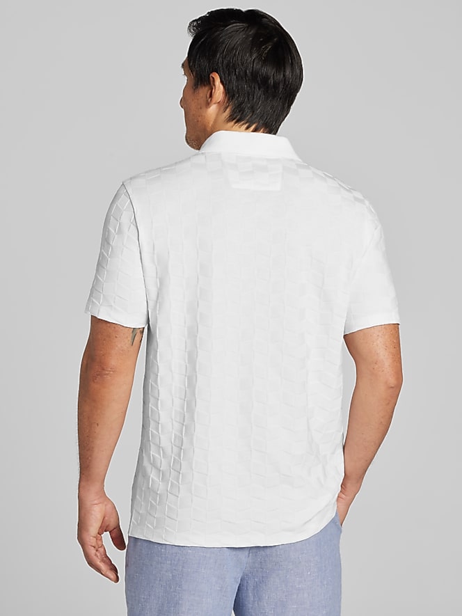 Awearness Kenneth Cole Slim Fit Johnny Collar Jacquard Polo