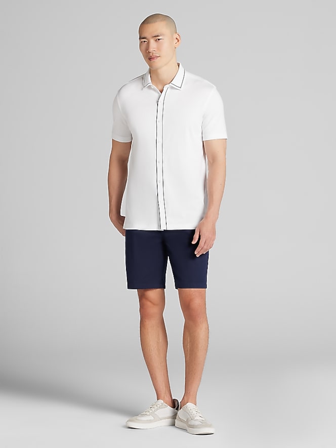 Joseph Abboud Modern Fit Ultra-Soft Stretch Cotton Short Sleeve Button Up Shirt