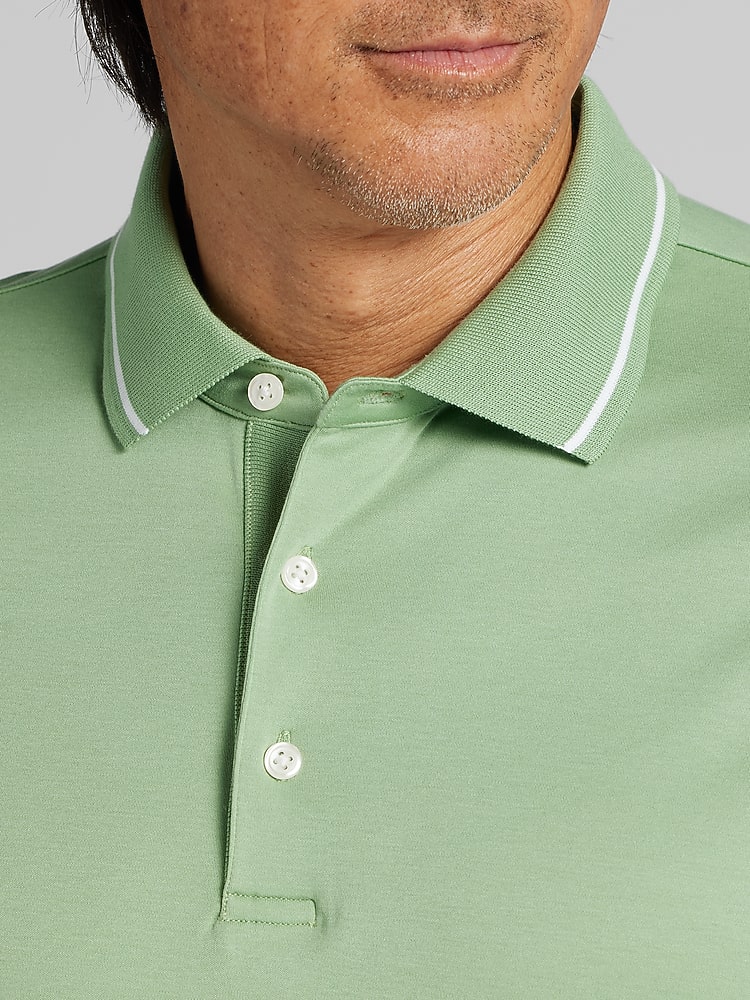 Joseph Abboud Modern Fit Ultra-Soft Cotton Tipped Collar Polo