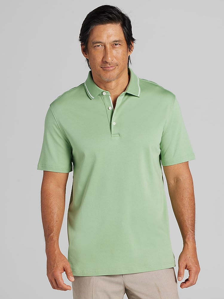 Joseph Abboud Modern Fit Ultra-Soft Cotton Tipped Collar Polo
