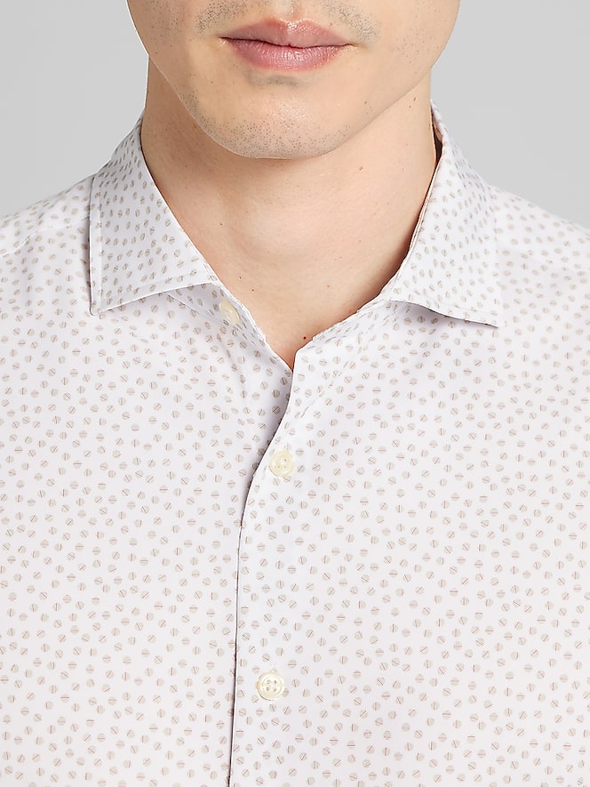 Awearness Kenneth Cole Slim Fit Patterned 4-Way Stretch Button Up Shirt