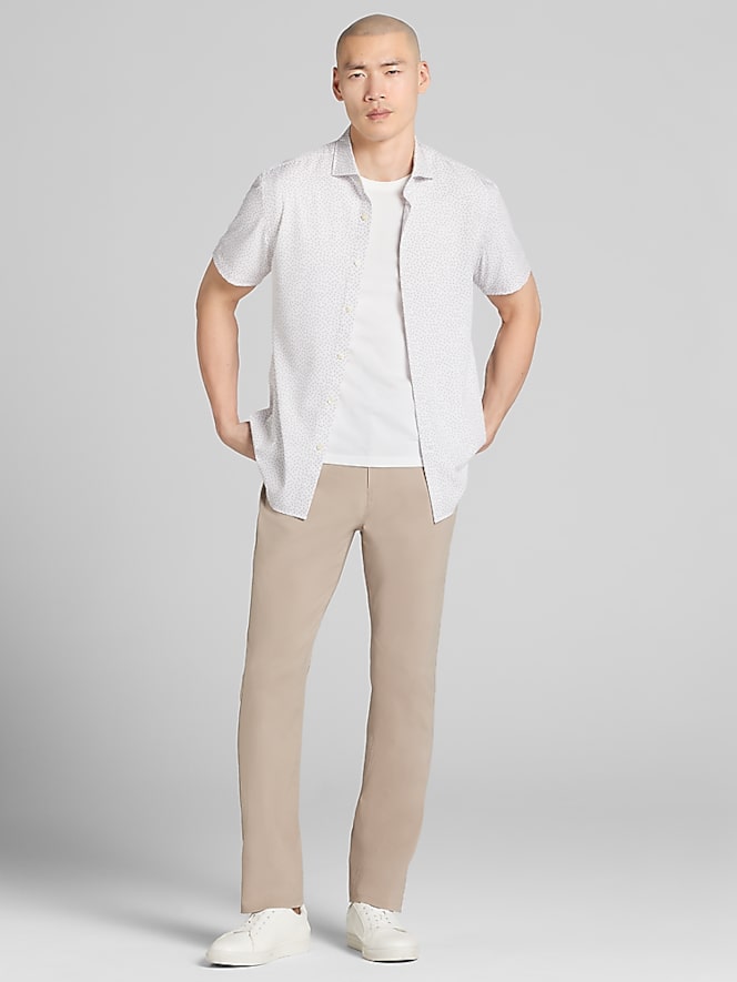 Awearness Kenneth Cole Slim Fit Patterned 4-Way Stretch Button Up Shirt