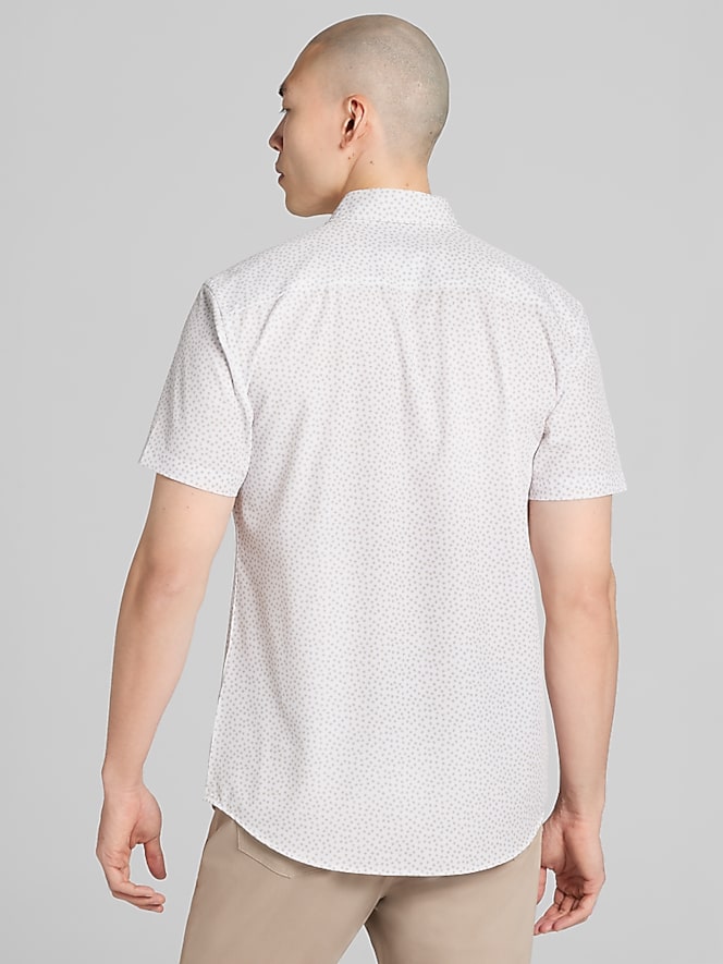 Awearness Kenneth Cole Slim Fit Patterned 4-Way Stretch Button Up Shirt