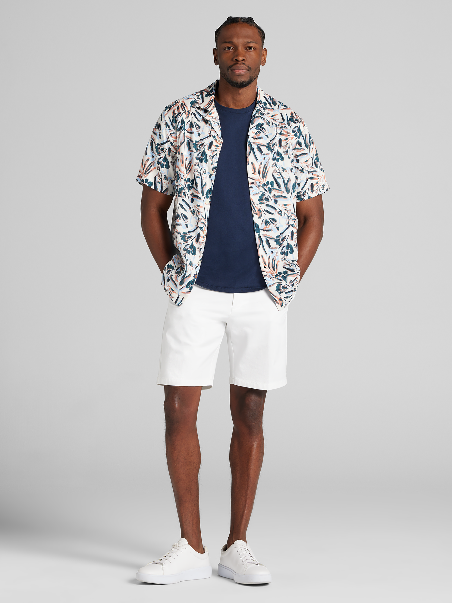 Modern Fit Rayon Short Sleeve Camp Shirt