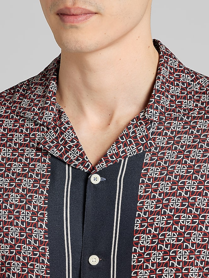 Joseph Abboud Modern Fit Lightweight Short Sleeve Camp Shirt