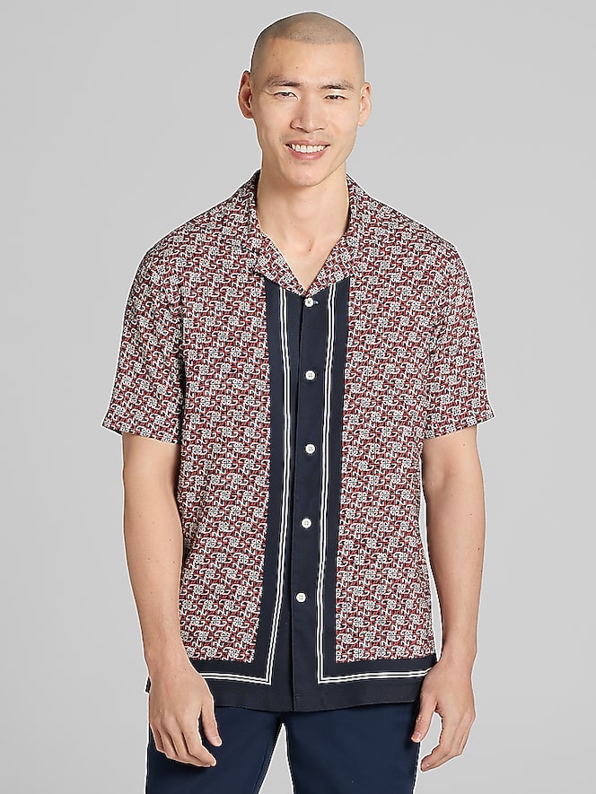 Joseph Abboud Modern Fit Lightweight Short Sleeve Camp Shirt