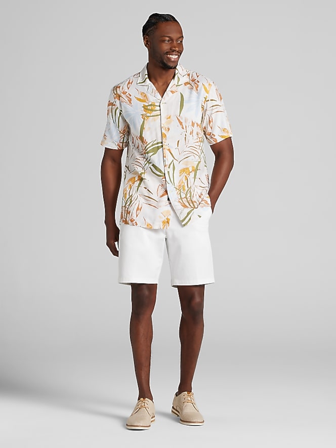 Joseph Abboud Modern Fit Lightweight Short Sleeve Camp Shirt, Multi ...