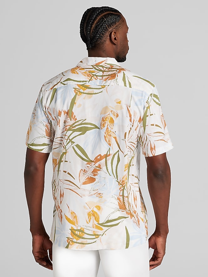 Joseph Abboud Modern Fit Lightweight Short Sleeve Camp Shirt, Multi ...