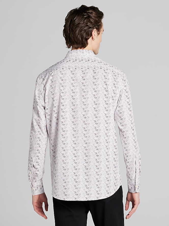 Awearness Kenneth Cole Abstract Grid 4-Way Stretch Button Up Shirt