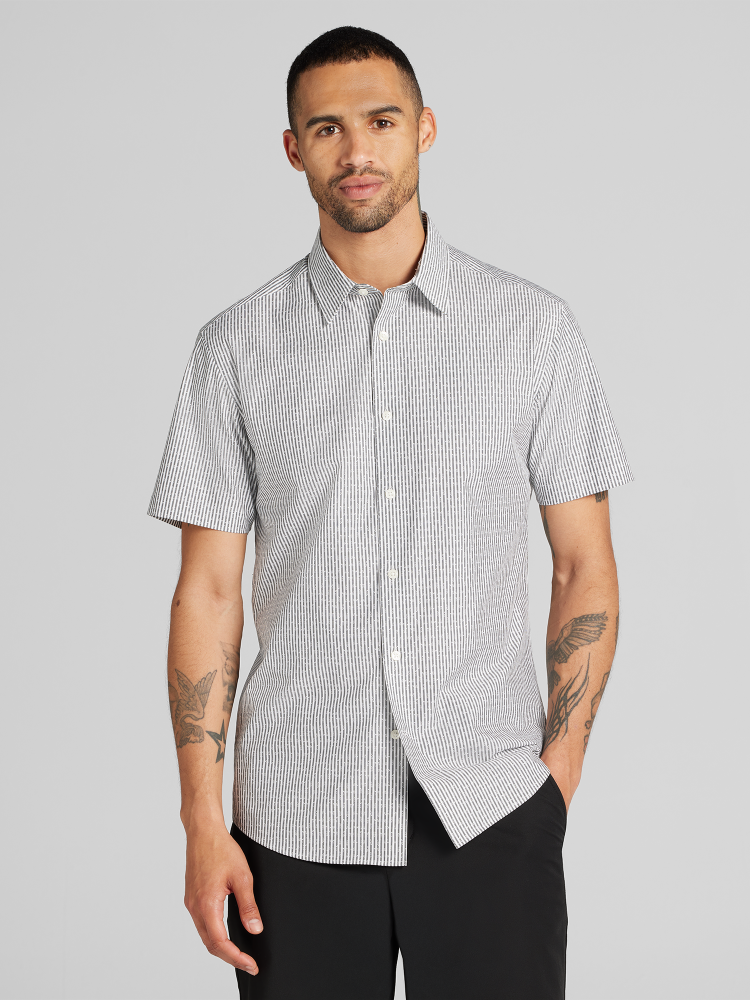 Slim Fit Short Sleeve Button Up Shirt