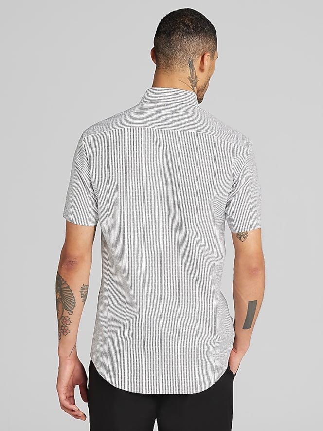 Awearness Kenneth Cole Slim Fit Short Sleeve Button Up Shirt