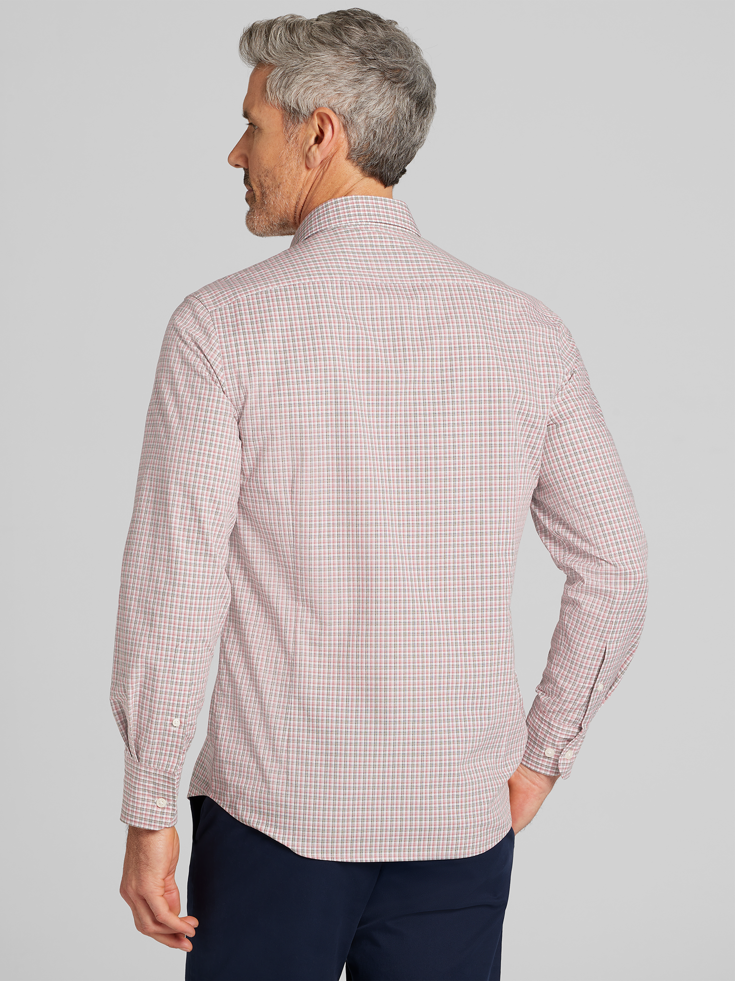 CHILLFLEX Slim Fit Dobby Check Button Up Shirt