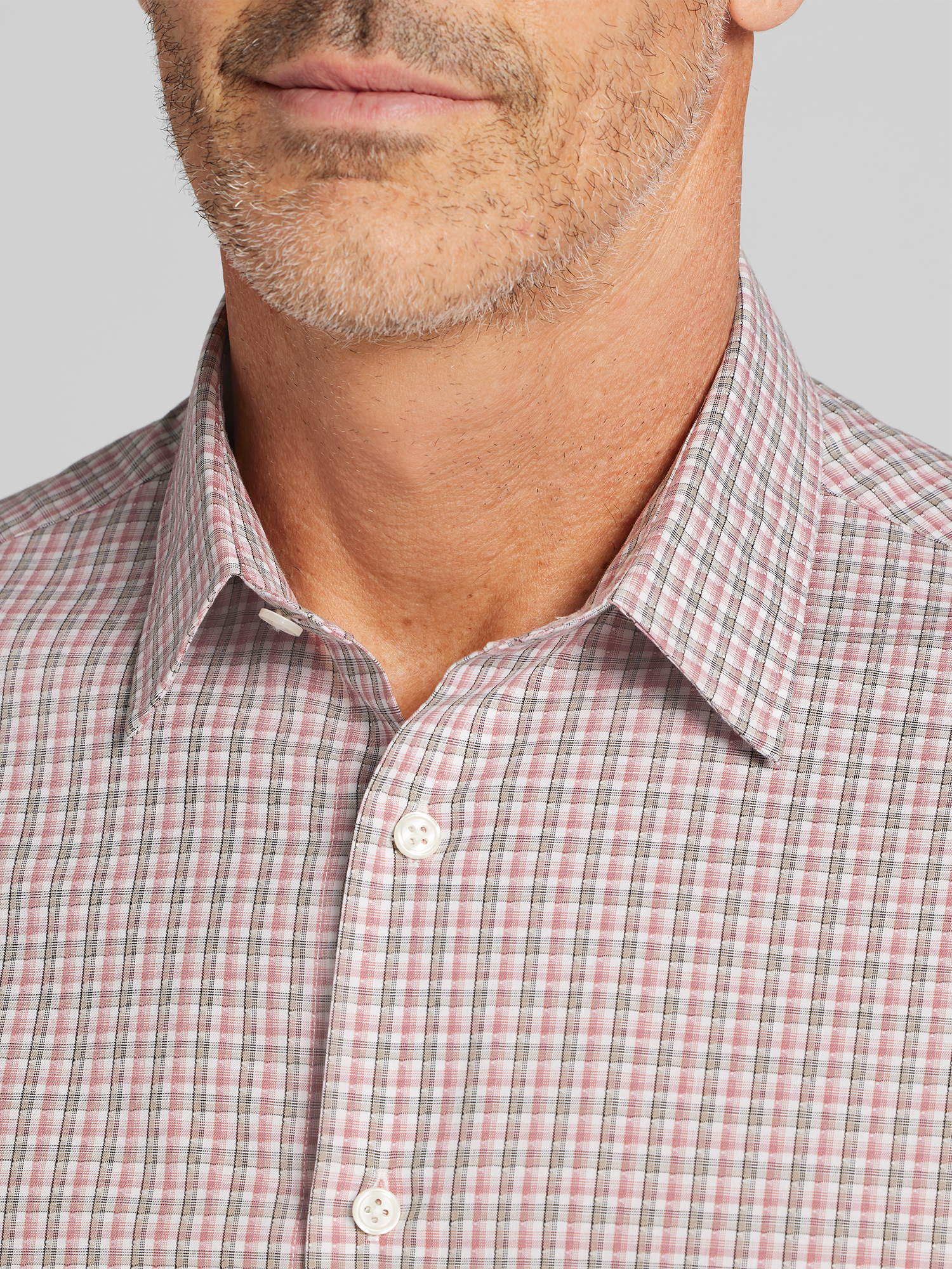 CHILLFLEX Slim Fit Dobby Check Button Up Shirt