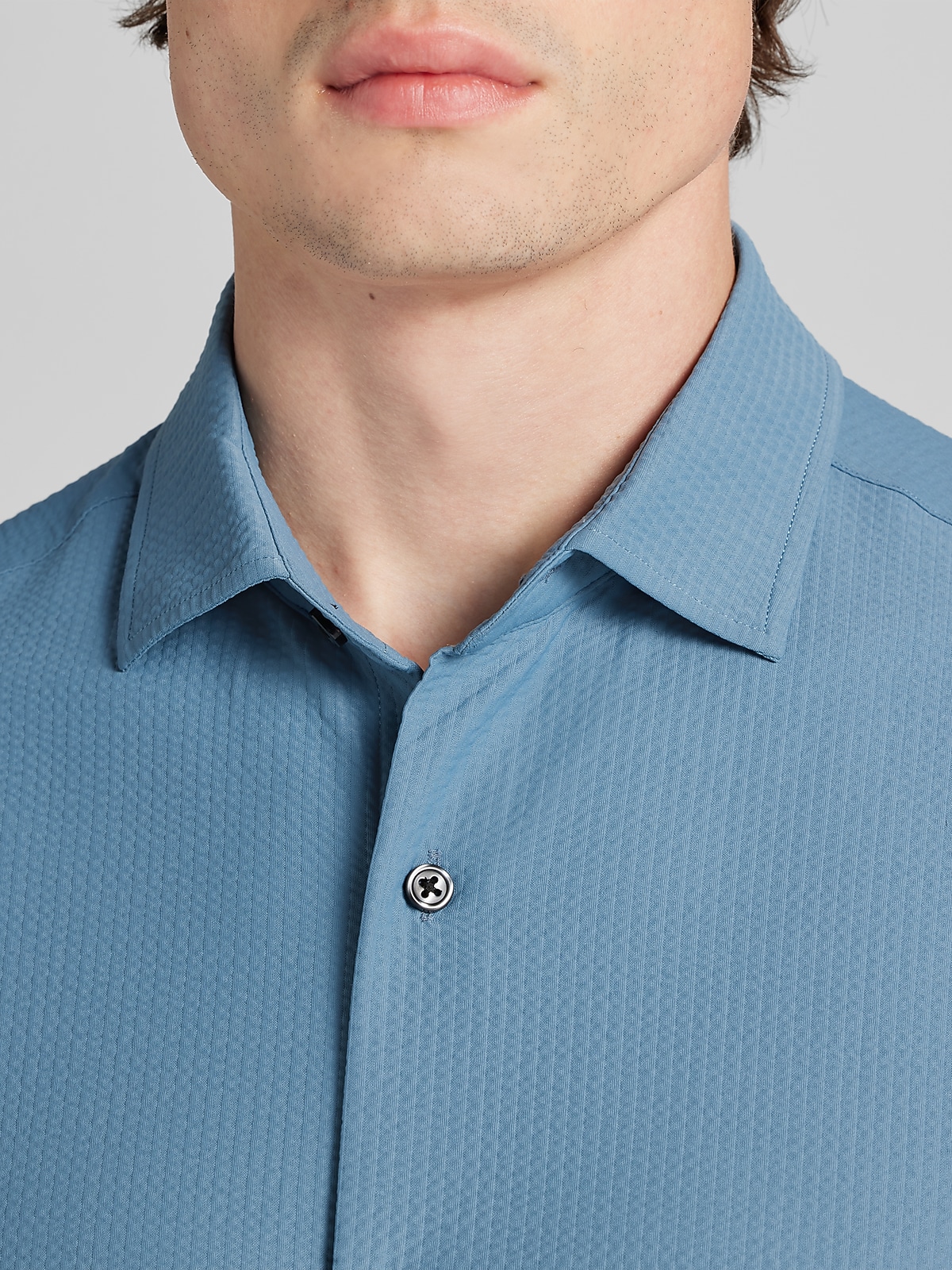 teal dress shirts for men Men's Blue Long Sleeve Shirt 16.5 32/33 / Teal Blue making it perfect for both business and formal events Performance Short-Sleeve Halloway Shirt Teal