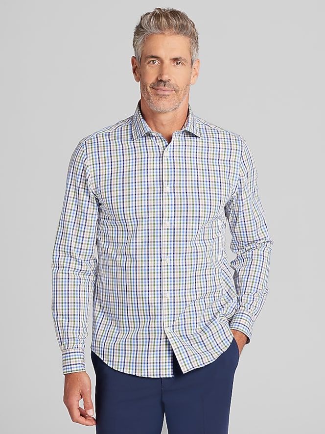 Wilke-Rodriguez Modern Fit Roadmap Check Button Up Shirt