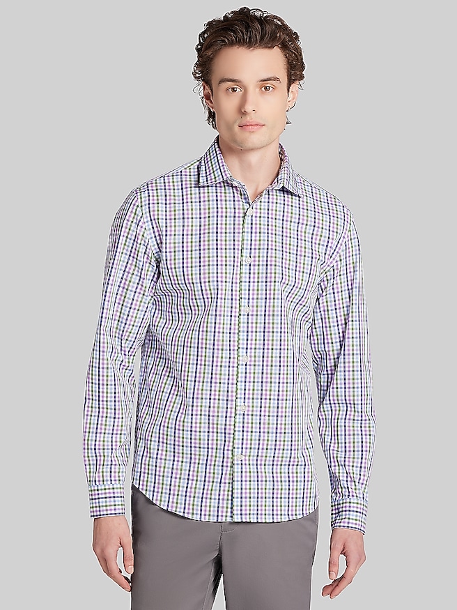 Men's Modern Fit Roadmap Check Button Up Shirt