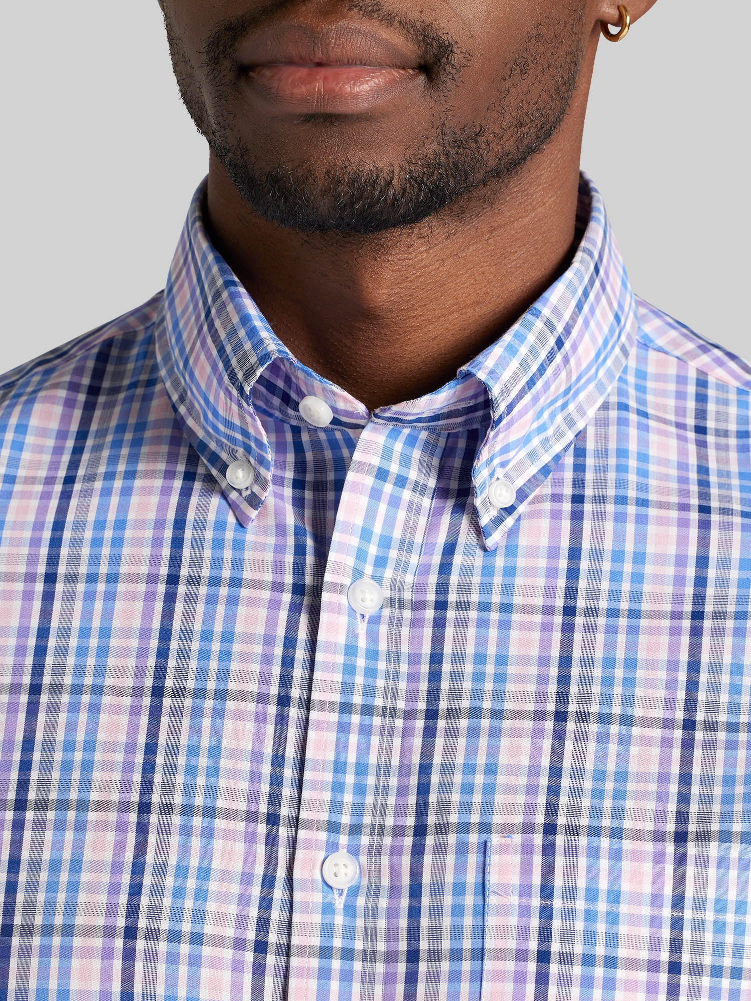 men's wearhouse purple dress shirt Pronto Uomo Classic Fit Check Dress Shirt, Purple