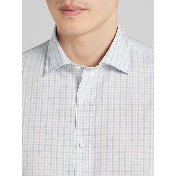 Wilke-Rodriguez Big & Tall Men's Modern Fit Plaid Button Up Shirt Blue/Green - Size: 2XLT