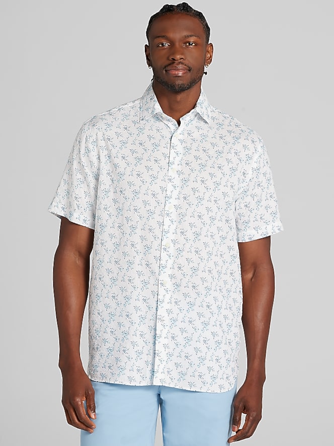 Joseph Abboud Classic Fit Short Sleeve Button Up Shirt
