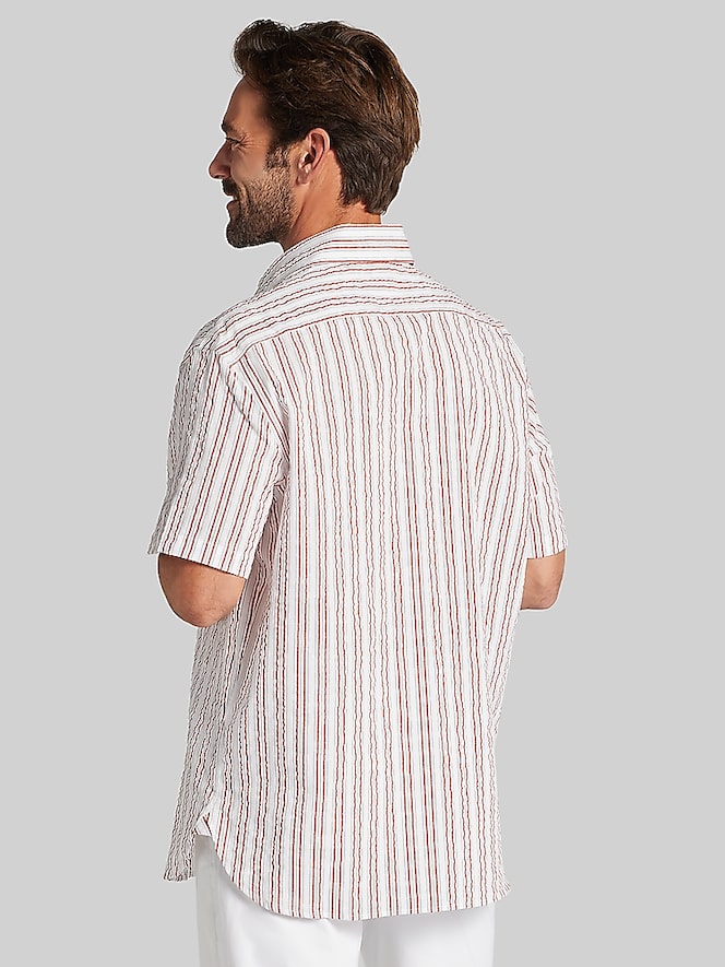 Joseph Abboud Classic Fit Cotton Blend Short Sleeve Button Up Shirt